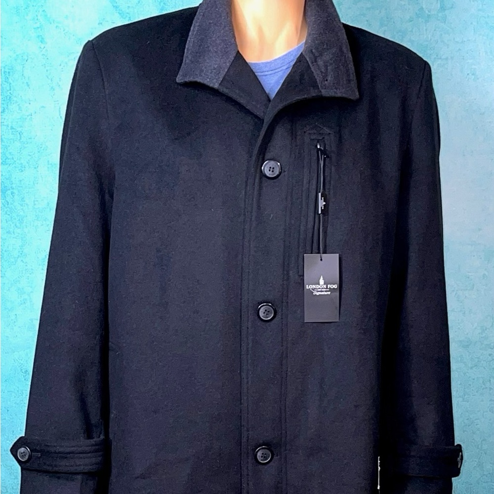 London Fog Signature Clark Classic Fit Wool Blend Button Front Men's Jacket NWT
